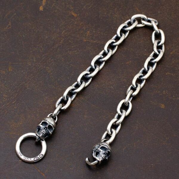 Small Silver Skull Chain Bracelet