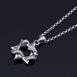 Star Of David Skull Pendant Necklace
