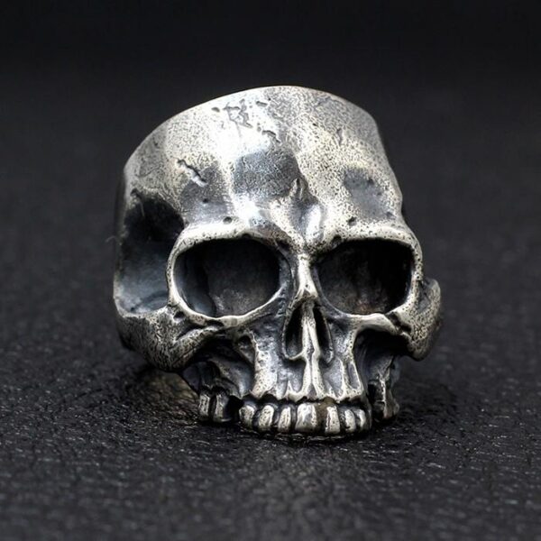 Sterling Silver Half Jaw Skull Ring