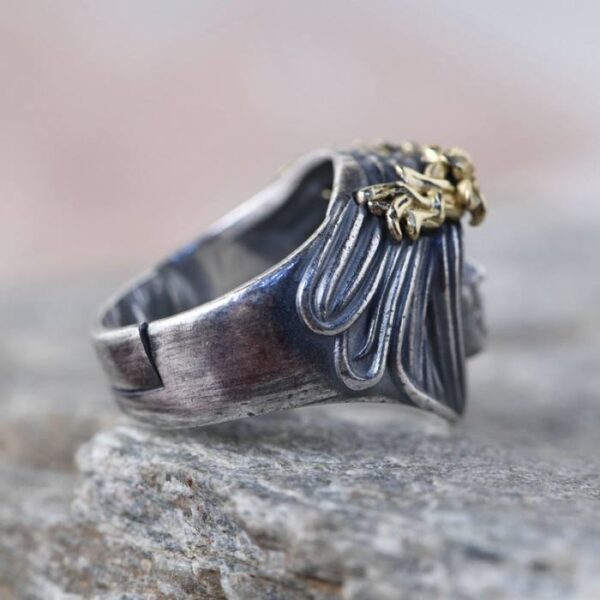 Thorn Crown Goddess Face Ring