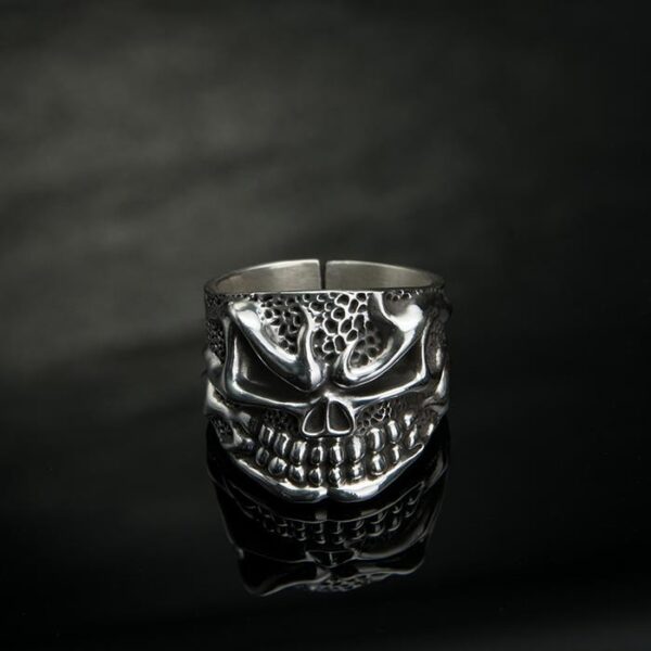 Fine Silver Skull Ring