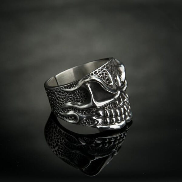 Fine Silver Hot Head Skull Ring