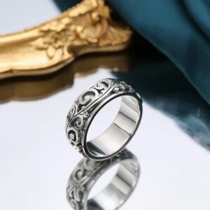 Silver Arabesque Spinner Ring