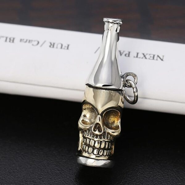 Beer Bottle Skull Pendant