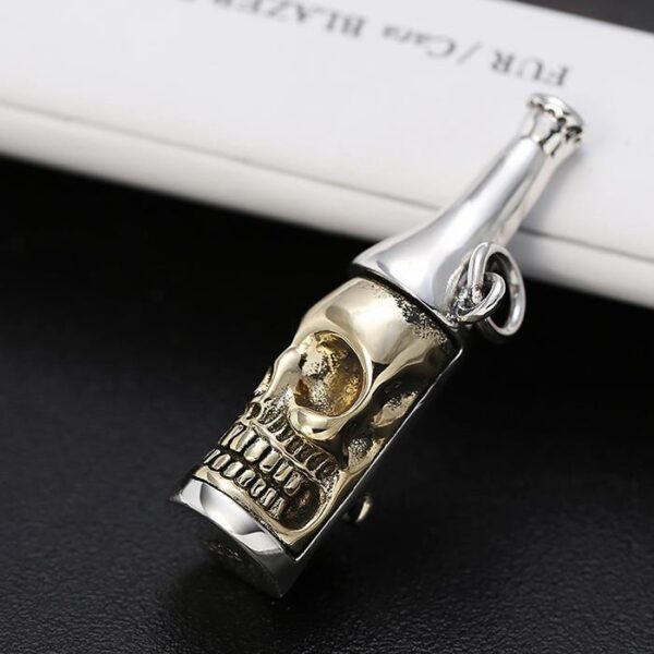 Beer Bottle Skull Pendant