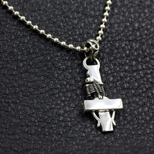 Skeleton Cross Pendant Necklace