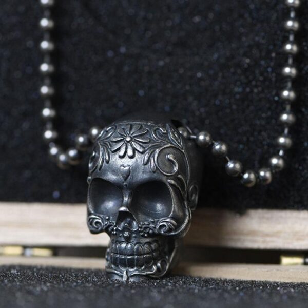 Flower Skull Necklace