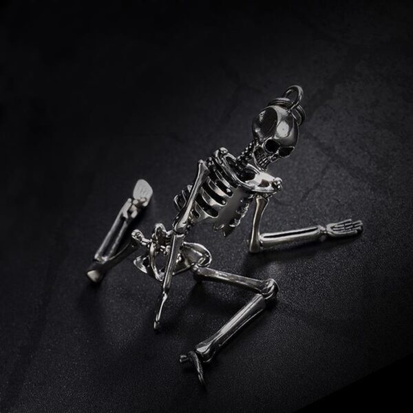 Silver Skeleton Pendant Necklace