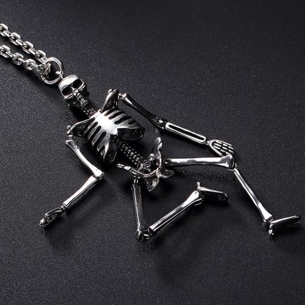 Silver Skeleton Pendant Necklace