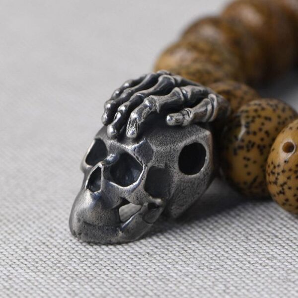 Silver Skull Hand Charm