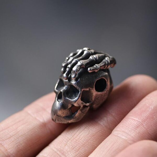 Silver Skull Hand Charm