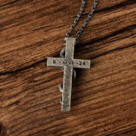Silver Snake Cross Necklace