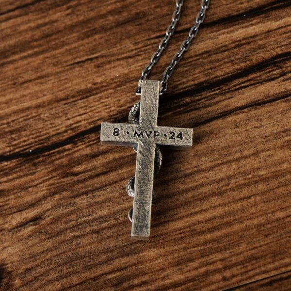 Silver Snake Cross Necklace