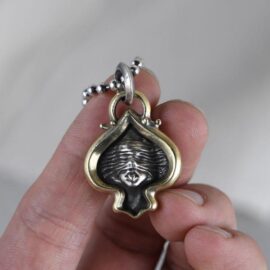 Silver Witch Spades Pendant Necklace