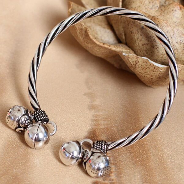 Sliver Bell Cable Cuff Bracelet