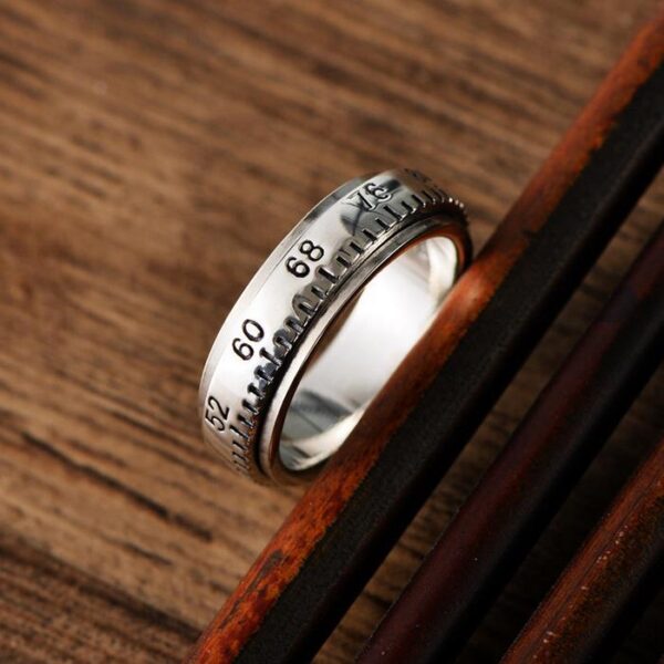 Sterling Silver Ruler Spinner Ring