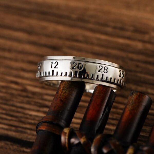 Sterling Silver Ruler Spinner Ring