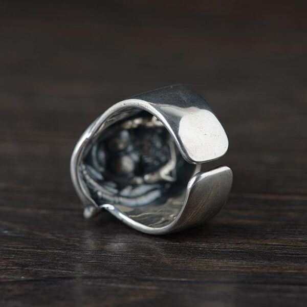 Sterling Sliver Mask Hood Skull Ring