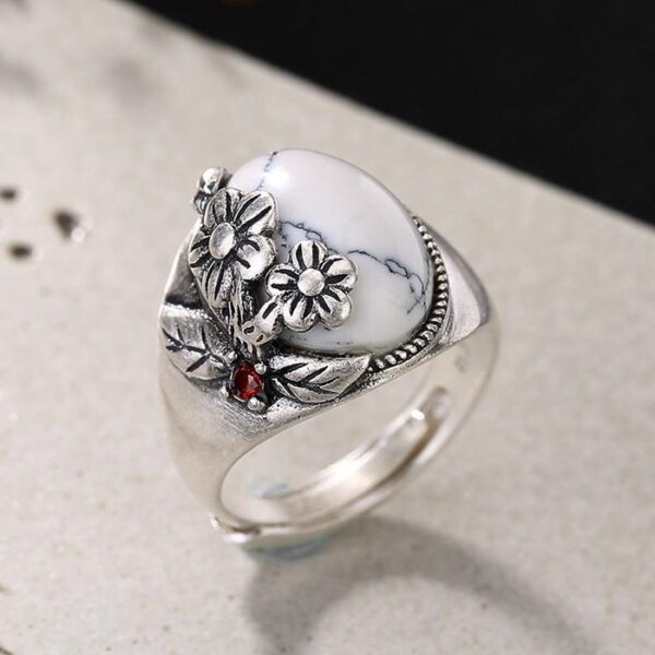 Women's 990 Silver Flower Ring