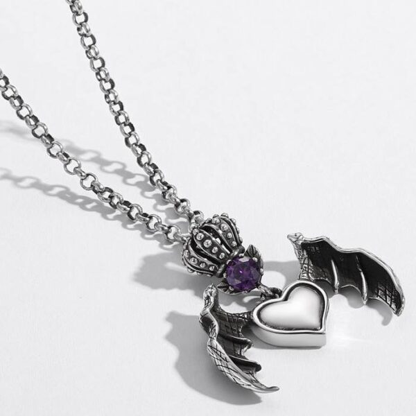 Crown Heart Wing Necklace