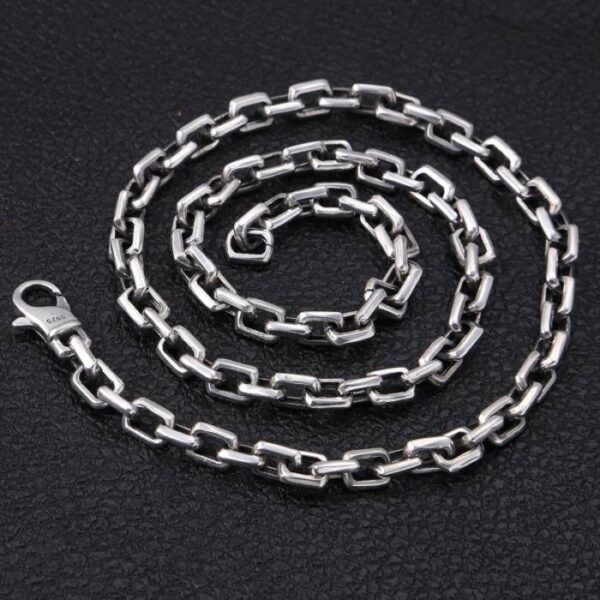 Mens Sterling Silver Wide Rectangle Links Chain