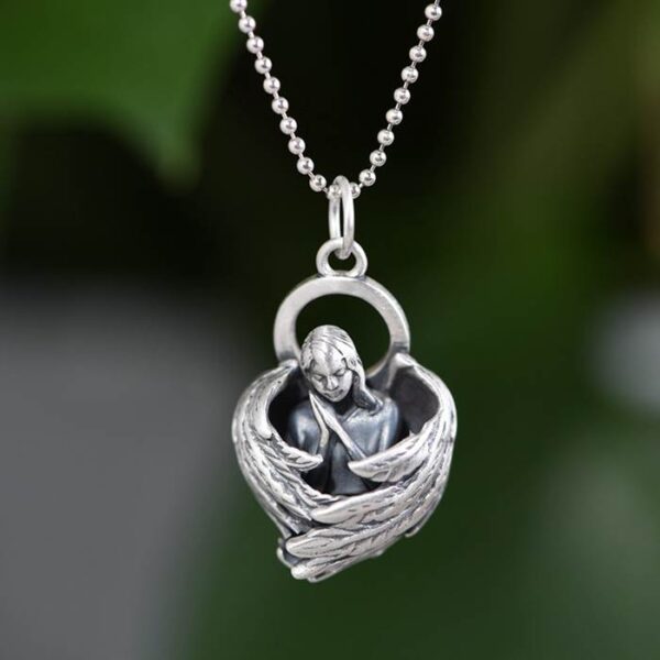 Sterling Silver Angel Wing Pendant Necklace