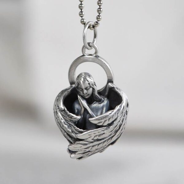 Sterling Silver Angel Wing Pendant Necklace