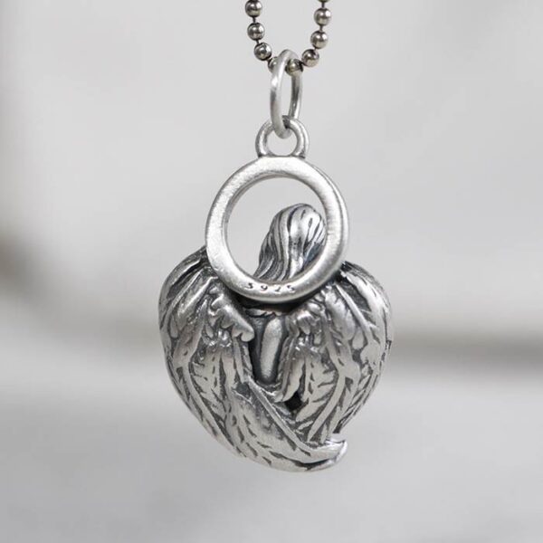 Sterling Silver Angel Wing Pendant Necklace
