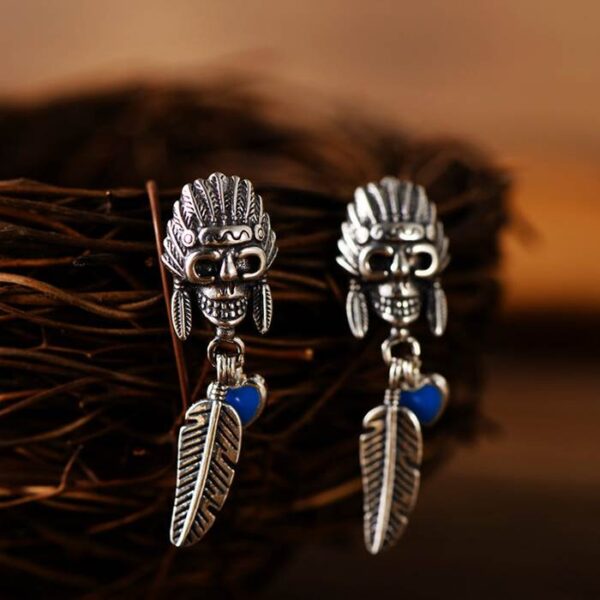 Chief Skull Drop Earrings