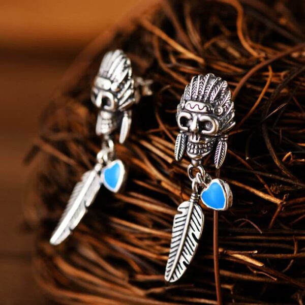 Chief Skull Drop Earrings