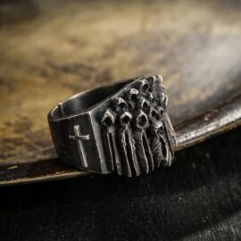 Fine Silver Christian Ghost Ring