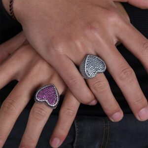 Heart CZ Iced Out Ring