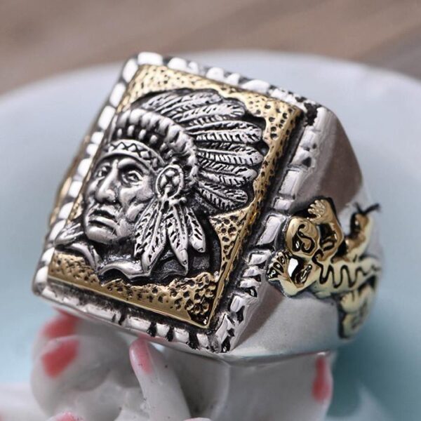 Men's Sterling Silver Indian Chief Ring