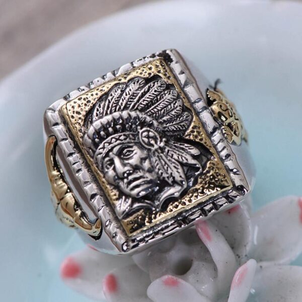 Men's Sterling Silver Indian Chief Ring