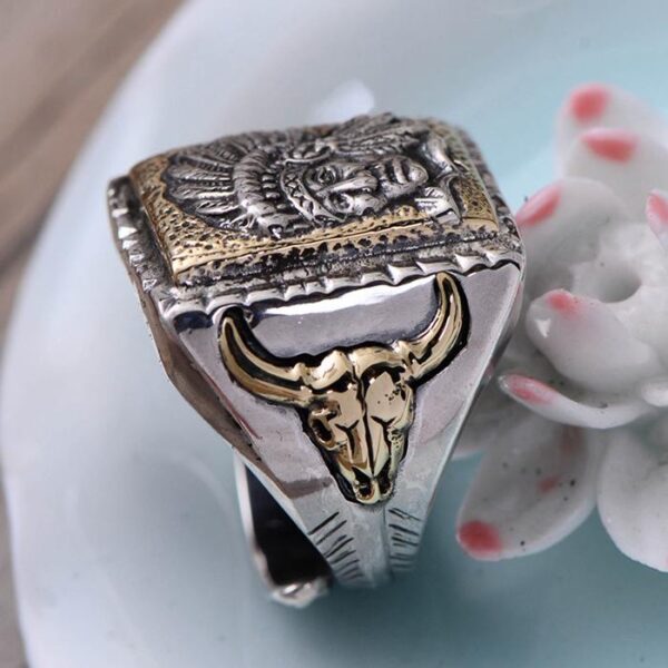 Men's Sterling Silver Indian Chief Ring