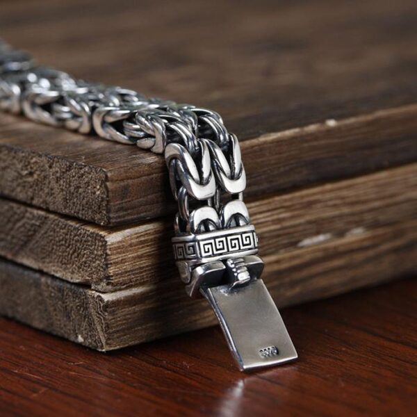 Silver Byzantine Chain Id Bracelet