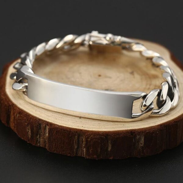 Silver Curb Chain ID Bracelet