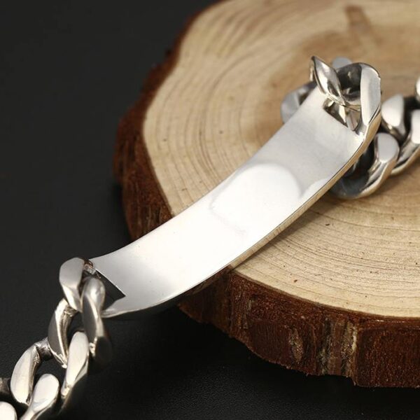 Silver Curb Chain ID Bracelet