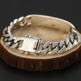 Silver Curb Chain ID Bracelet