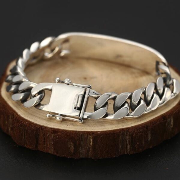 Silver Curb Chain ID Bracelet
