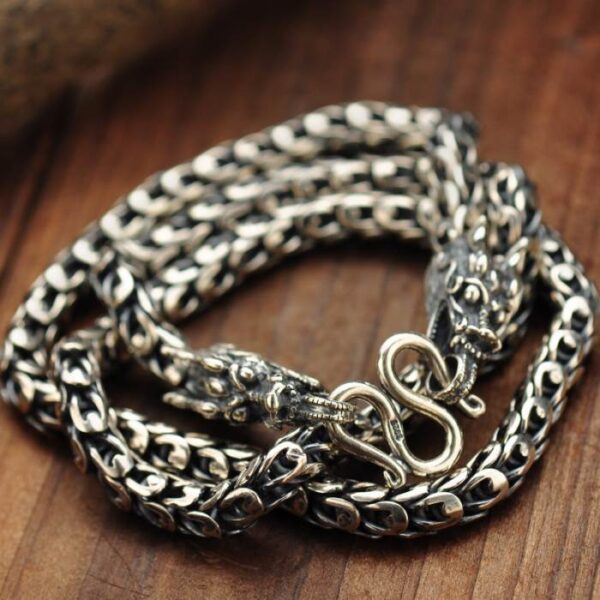 Silver Dragon Chain Necklace