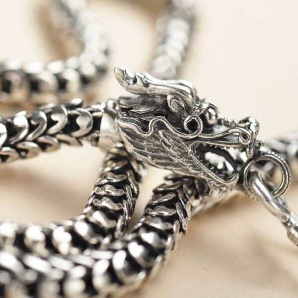 Silver Dragon Chain Necklace