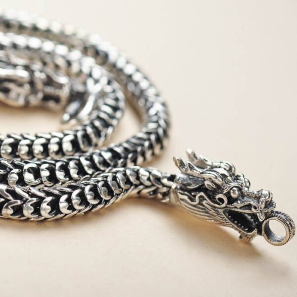 Silver Dragon Chain Necklace