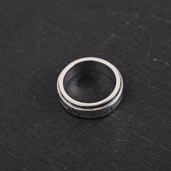 Silver Heartbeat Spinner Ring