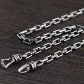 Silver Heavy Square Links Chain Necklace