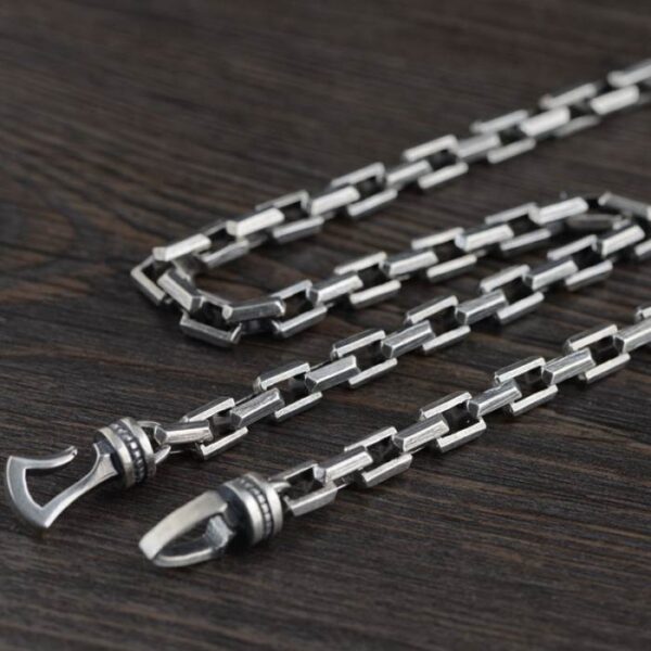 Silver Heavy Square Links Chain Necklace