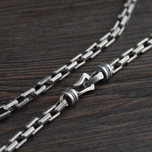 Silver Heavy Square Links Chain Necklace