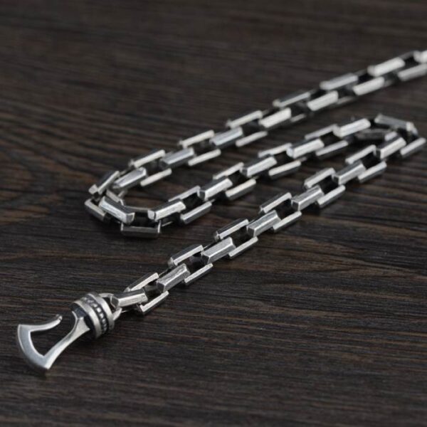 Silver Heavy Square Links Chain Necklace