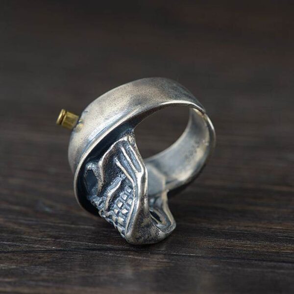 Silver Military Skull Army Adjustable Ring