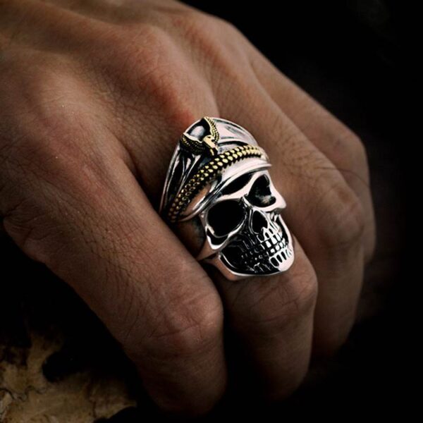 Silver Military Skull Army Ring